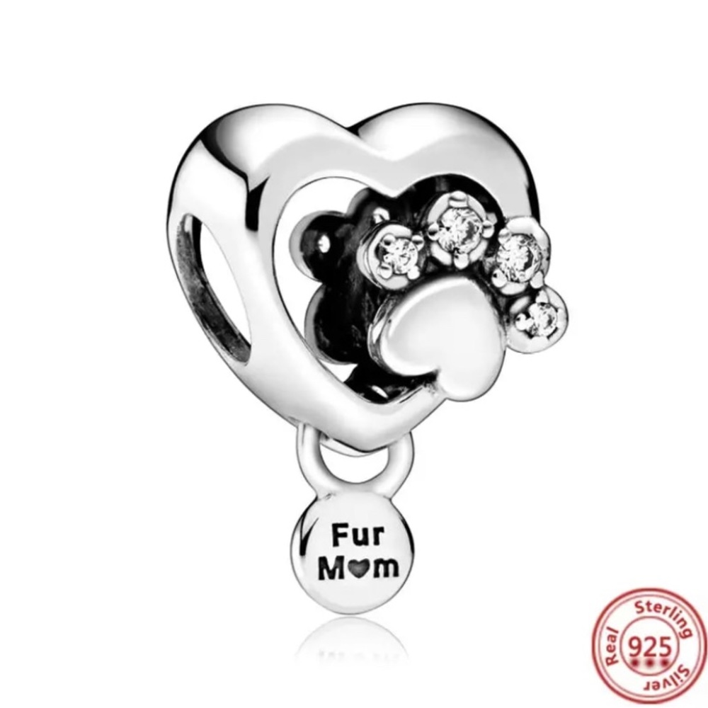 FUR MOM Bracelet Charm Sterling Silver 925